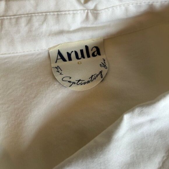 Arula For Captivating You White button down 1 pocket top, size 3X - Picture 4 of 5